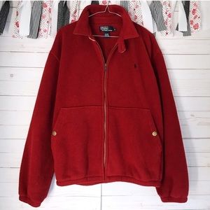 Polo Ralph Lauren Burnt Red Full Zip Fleece Jacket